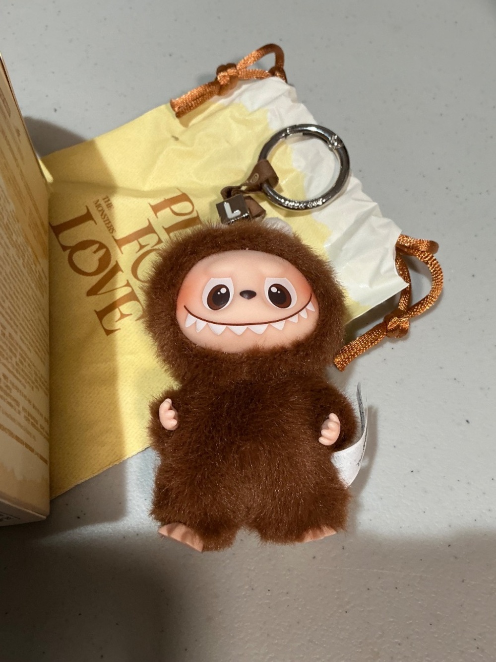 Pop Mart Labubu the monsters Pin for Love brown letter L - Picture 3 of 3